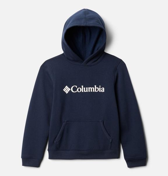 Columbia Logo Hoodies Navy For Boys NZ47839 New Zealand